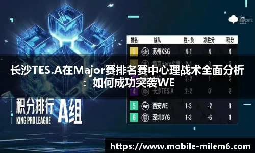 长沙TES.A在Major赛排名赛中心理战术全面分析：如何成功突袭WE